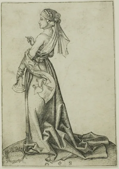 The First Foolish Virgin by Martin Schongauer, 1480-91