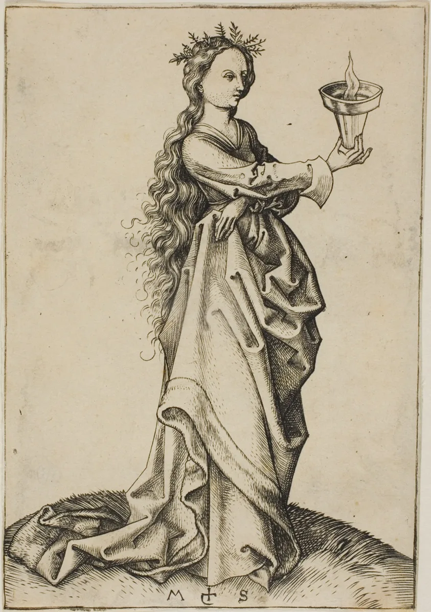 The Third Wise Virgin by Martin Schongauer, 1480-91