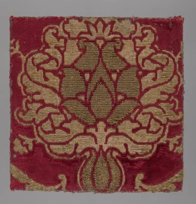 Fragment of Velvet by Italy, Mid-15th-early 16th century