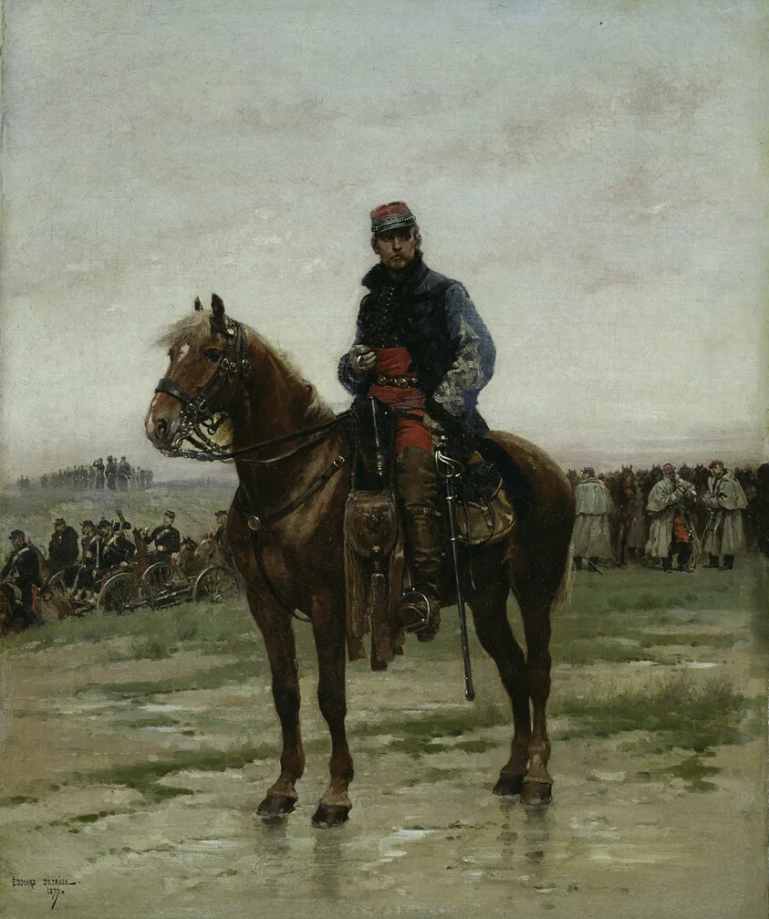 A Mounted Officer by Jean Baptiste Édouard Detaille, 1877