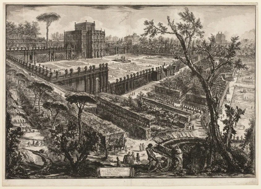 Villa Pamphili outside Porta S. Pancrazio, from Views of Rome by Giovanni Battista Piranesi, 1776, published 1800–07