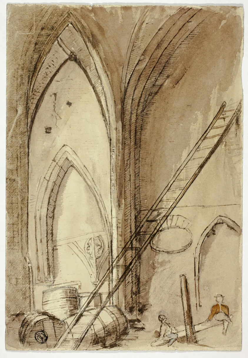 Teetertotter in Church Building by Unknown artist, n.d.