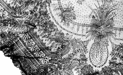 Half Shawl by France, probably Bayeux, 1855/65