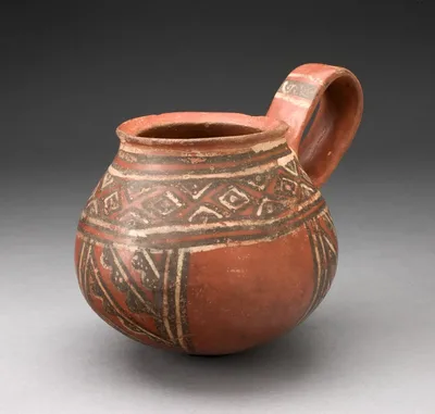 Miniature Single-Handled Jar with Textile-like Pattern by Inca, 1450–1532