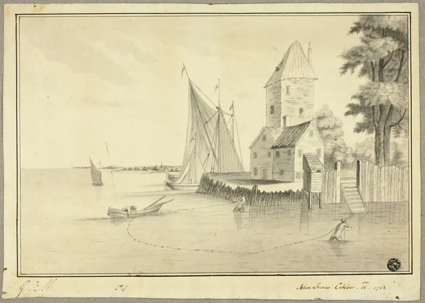 Fishermen Mooring Boat at Landing by John Innes, 1768