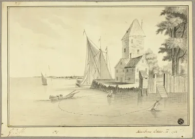 Fishermen Mooring Boat at Landing by John Innes, 1768