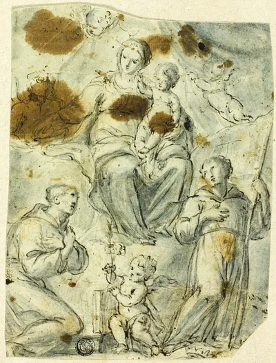 Madonna and Child, with Saints Anthony of Padua and William of Aquitaine by Unknown, n.d.