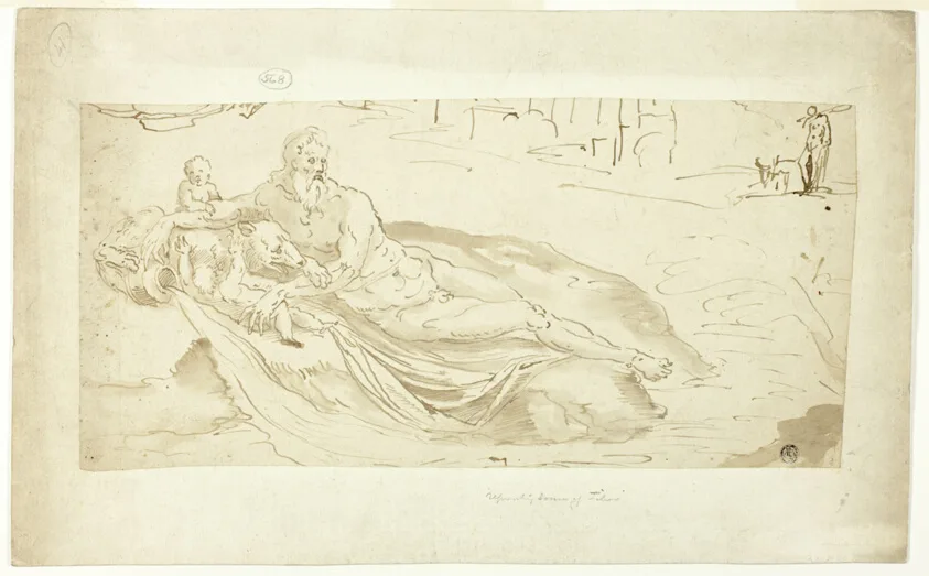 River Tiber, with Romulus and Remus by probably Italian, n.d.