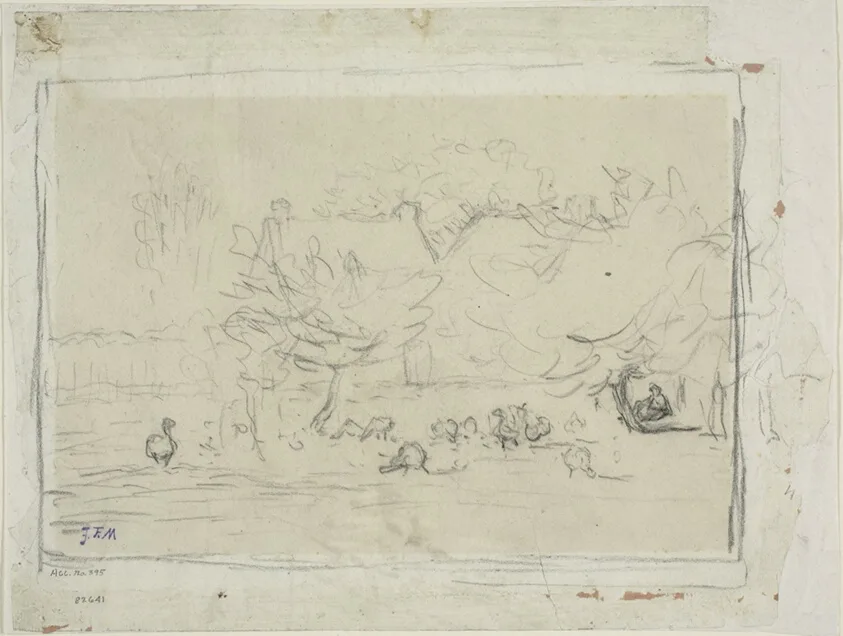 Geese in a Farmyard by Jean François Millet, c. 1871