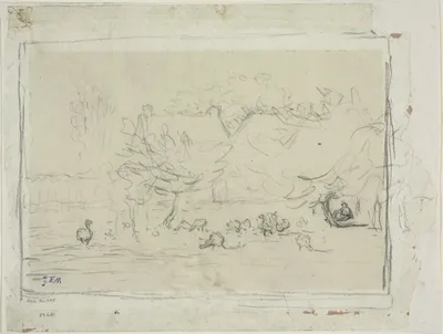 Geese in a Farmyard by Jean François Millet, c. 1871