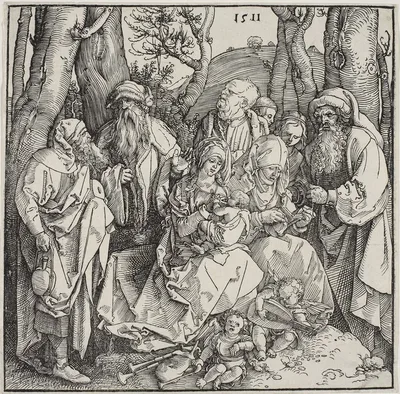 The Holy Kinship and Two Musical Angels by Albrecht Dürer, 1511