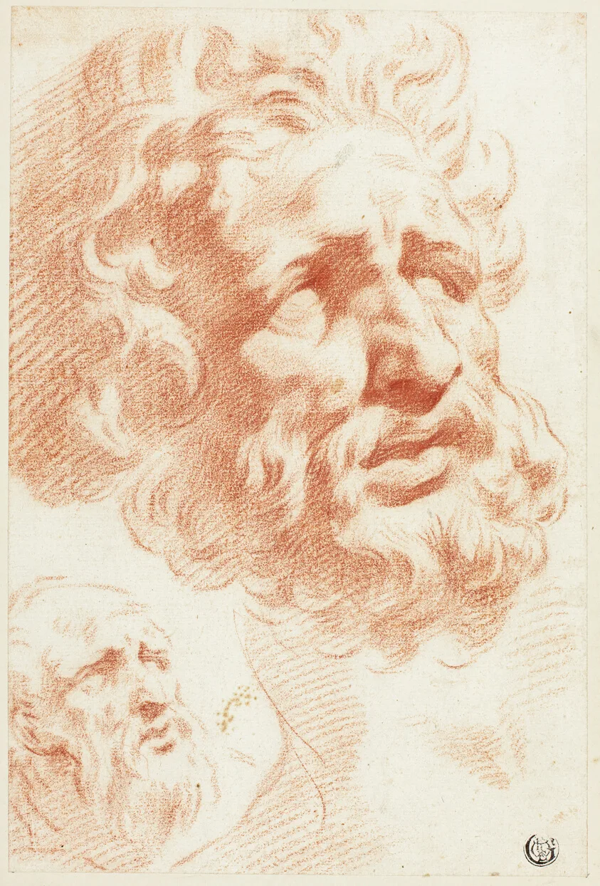 Two Bearded Heads by Pietro Dandini, n.d.