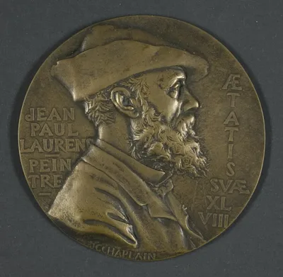 Portrait Bust of the Painter, Jean Paul Laurens, Painter at the age of 48 by Jules Clément Chaplain, c. 1880/92
