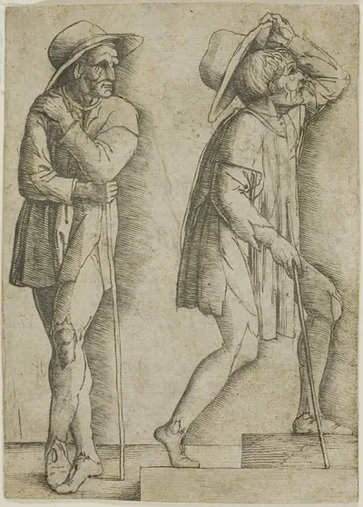 Two Peasants by Giovanni Antonio da Brescia, 1480/1500