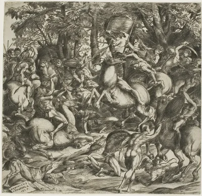 Battle of the Naked Men by Domenico Campagnola, 1517