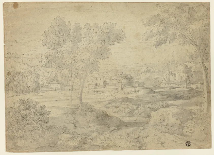 Italianate Landscape with Buildings by Follower of Nicolas Poussin, n.d.