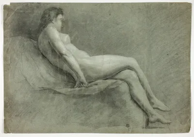Reclining Academic Female Nude by Unknown, n.d.