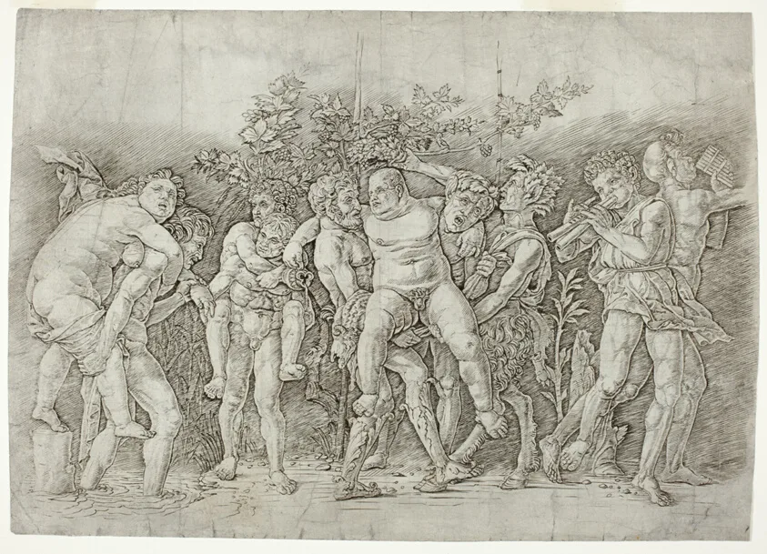 Bacchanal with Silenus by Andrea Mantegna, 1475/80