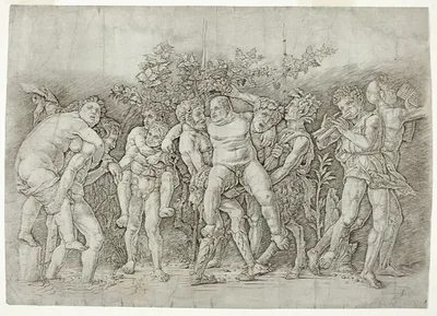 Bacchanal with Silenus by Andrea Mantegna, 1475/80