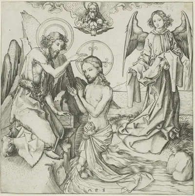 The Baptism of Christ by Martin Schongauer, 1480/90