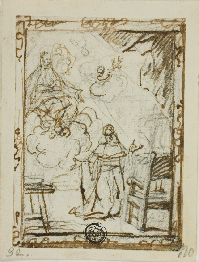 Madonna Appearing to Kneeling Saint by Unknown Italian, n.d.