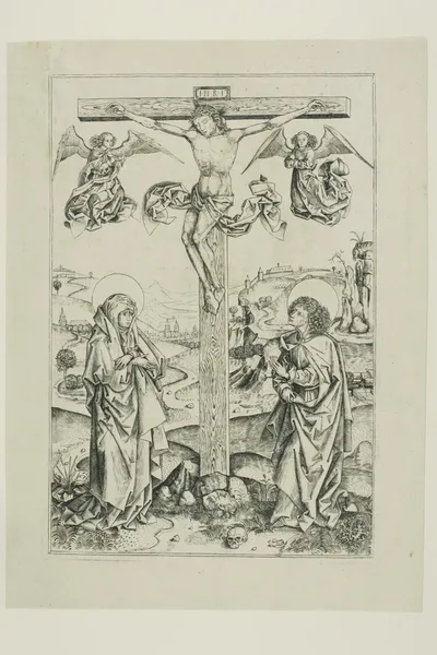 Christ on the Cross With Two Angels by Monogrammist AG, c. 1481