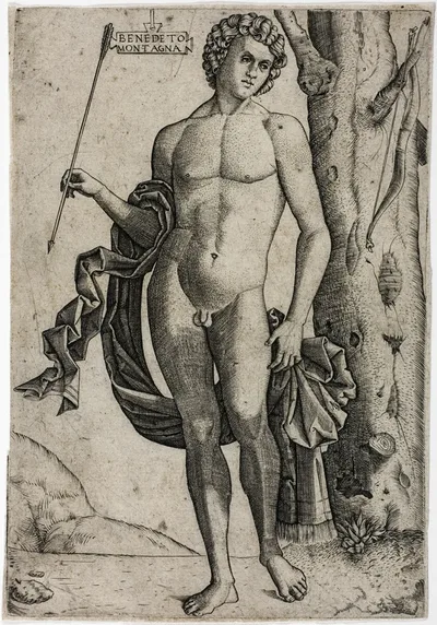 A Young Man with an Arrow by Benedetto Montagna, c. 1510