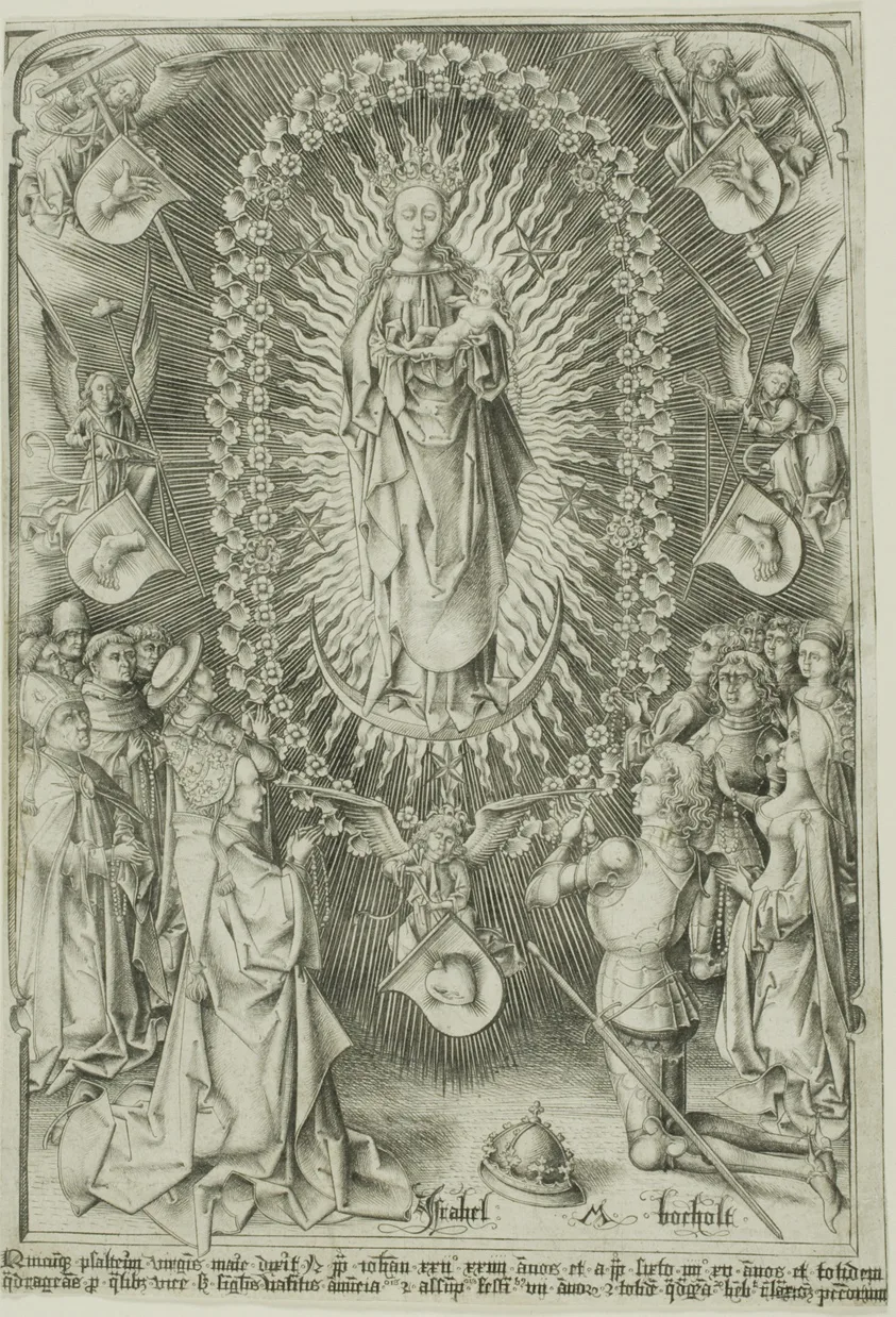 The Madonna of the Rosary by Israhel van Meckenem, the younger, c. 1480