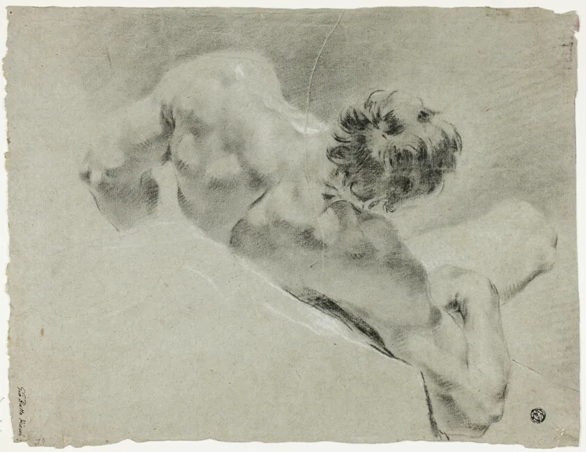 Male Nude Seen from the Back by Domenico Maggiotto, 1733/94