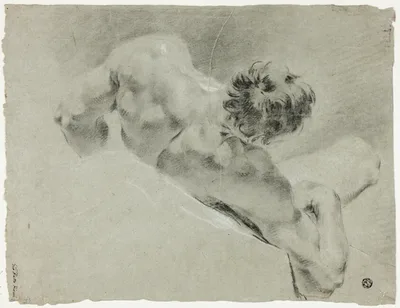 Male Nude Seen from the Back by Domenico Maggiotto, 1733/94