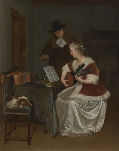 The Music Lesson by Gerard ter Borch the Younger, c. 1670