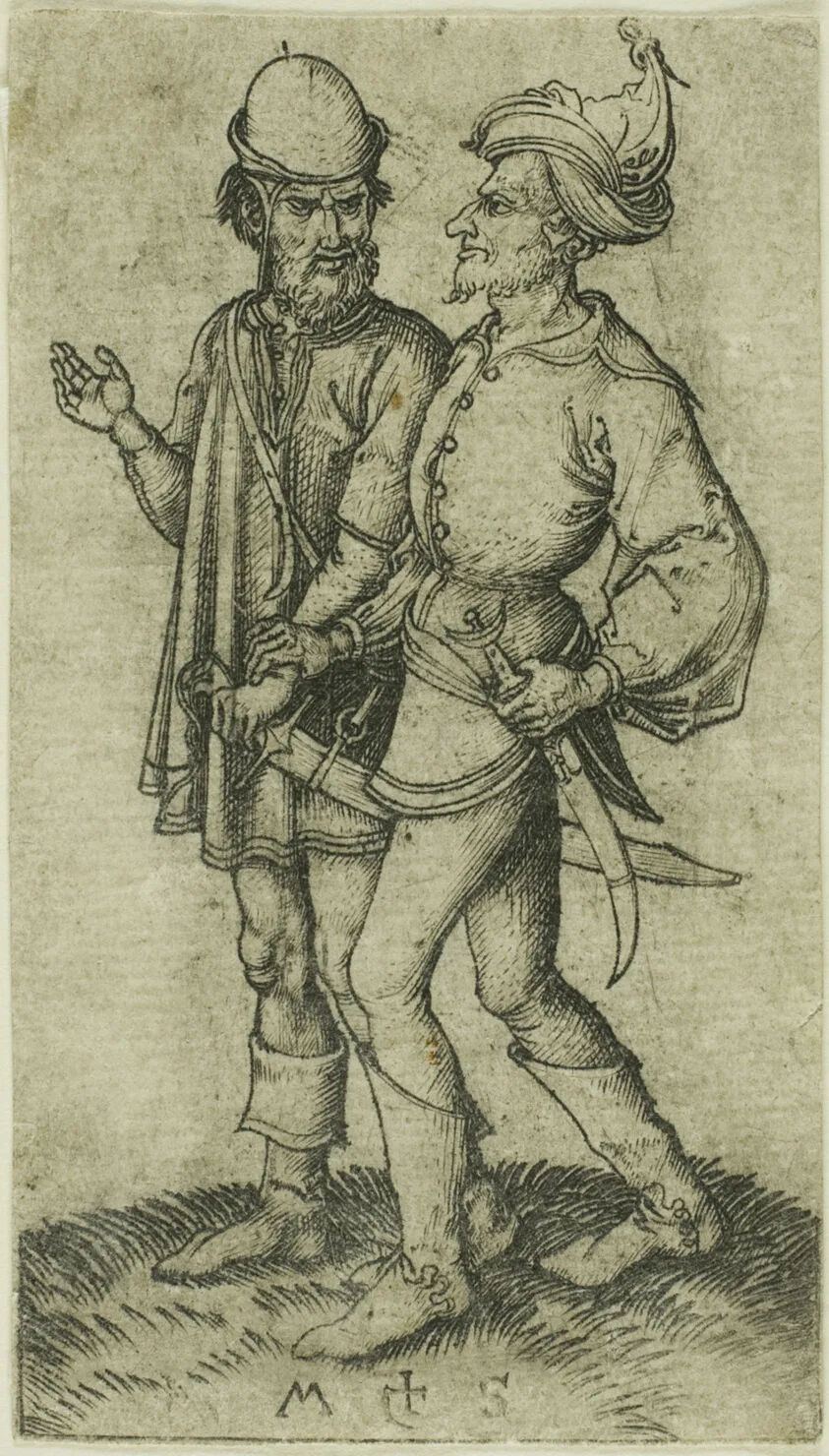 Two Moors in Conversation by Martin Schongauer, n.d.