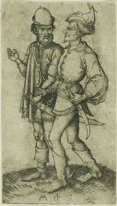 Two Moors in Conversation by Martin Schongauer, n.d.