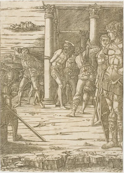 The Flagellation of Christ, with the Landscape Background by Andrea Mantegna, 1475/80