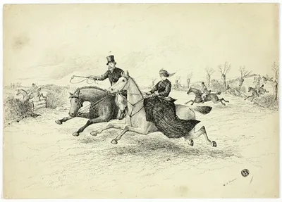 Fox Hunt, Lady and Gentleman Riders by W. H. Temple, c. 1865