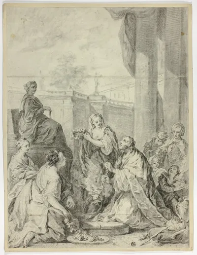 King Solomon Worshipping the Pagan Idol by Circle of  Giovanni Battista Pittoni, the younger, n.d.