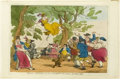Rural Sports, or How to Show Off a Well-shaped Leg by Thomas Rowlandson, published October 1811