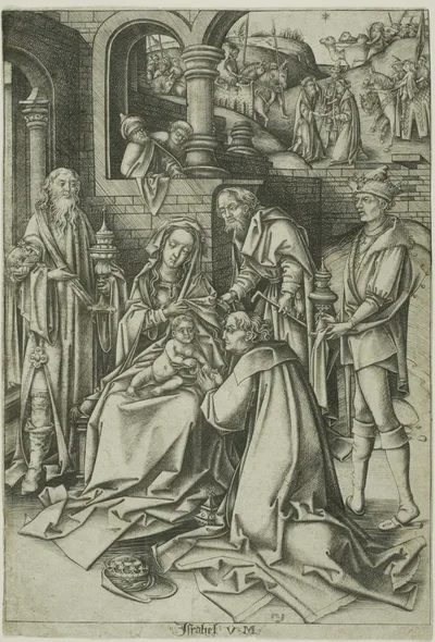 The Adoration of the Magi by Israhel van Meckenem, the younger, 1490/1500