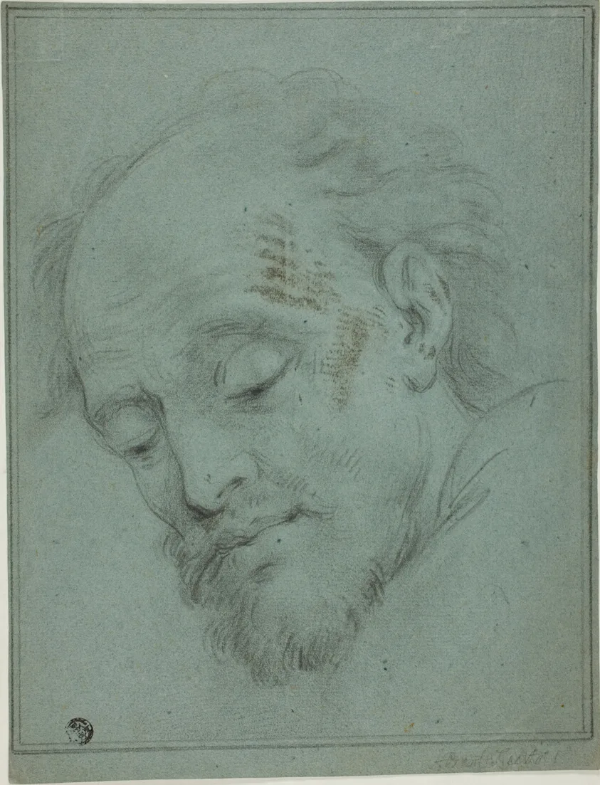 Male Head Looking Down by Unknown artist, n.d.