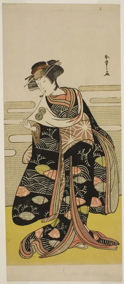 The Actor Segawa Kikunojo III as Onami Disguised as the Dragon Princess in the Play Saki Masuya Ume no Kachidoki, Performed at the Ichimura Theater in the Eleventh Month, 1778 by Katsukawa Shunsho, c. 1778