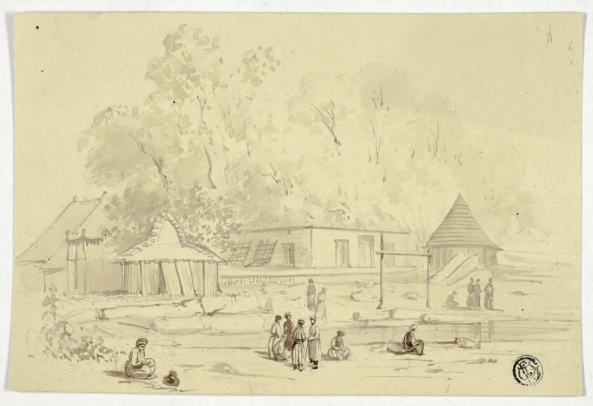 Indian Village Beside Stream by Unknown artist, n.d.