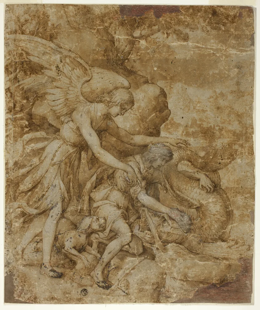 Tobias and the Angel Raphael by Jacopo Ligozzi, c. 1605