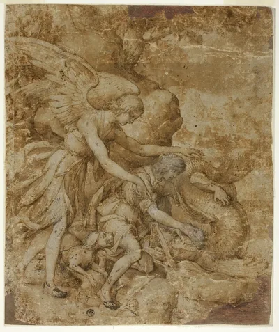 Tobias and the Angel Raphael by Jacopo Ligozzi, c. 1605
