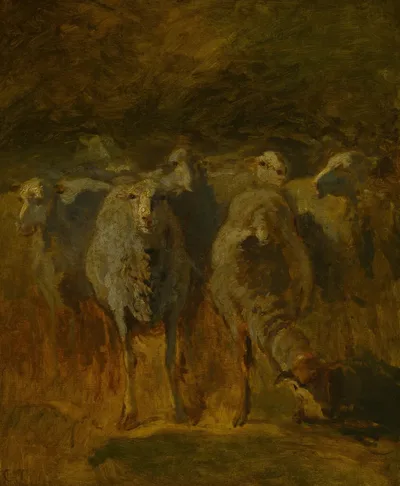 Unfinished Study of Sheep by Constant Troyon, c. 1850