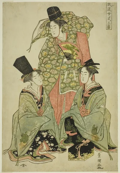 A Fashionable Female Version of the Shikisanban Dance (Furyu onna shikisanban) by Utagawa Toyokuni I, c. 1788/89