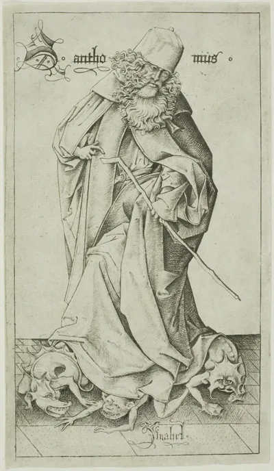 St. Anthony by Israhel van Meckenem, the younger, 1470–75