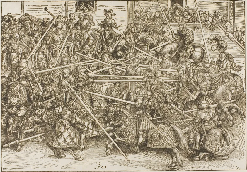 The Third Tournament, with Knights Breaking Lances by Lucas Cranach the Elder, 1509