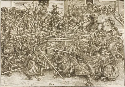 The Third Tournament, with Knights Breaking Lances by Lucas Cranach the Elder, 1509
