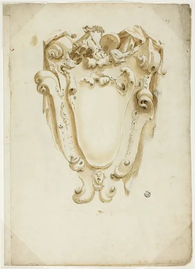 Design for Escutcheon, with Musical Instruments by Unknown Genoese, n.d.