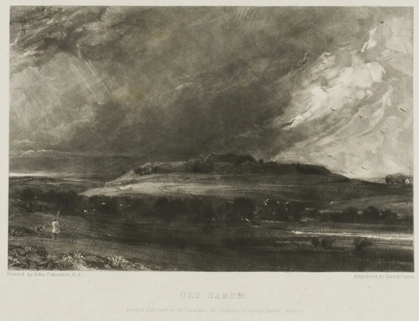 Old Sarum by David Lucas, 1832